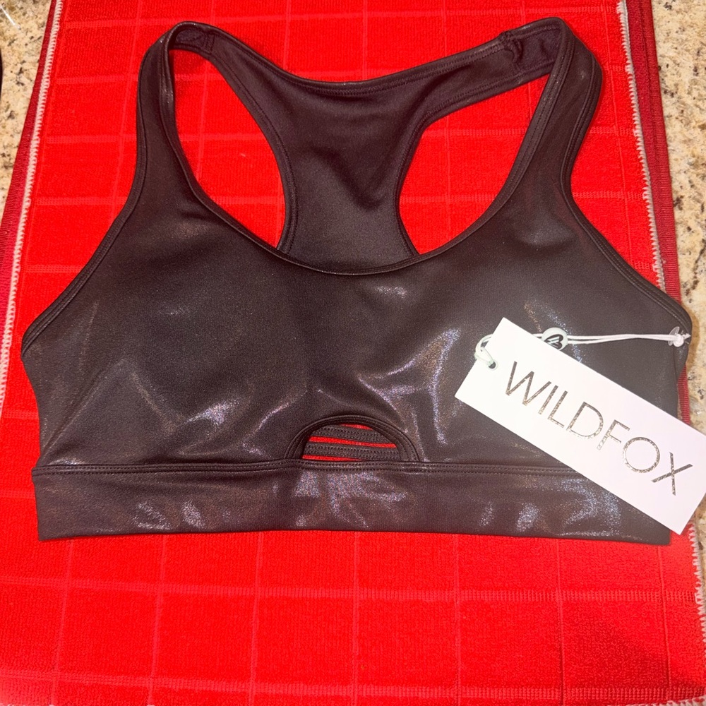 Wildfox Shimmering Black Sports Bra